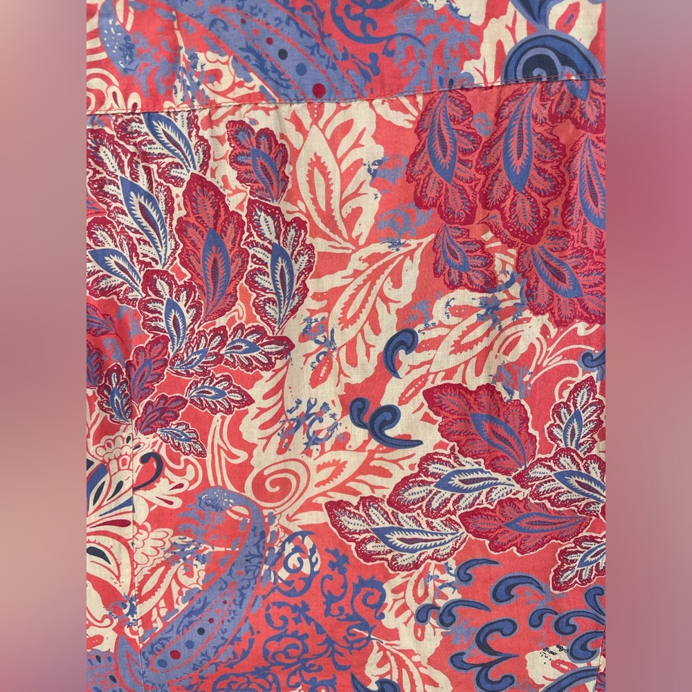Charter Club Sleeveless Red and Blue Floral Soutache Braid Tunic 14 Women’s GUC - Picture 13 of 14